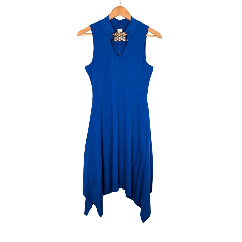 Venus Midi Dress Royal Blue Size Small Sleeveless Flowy Stretch Fit